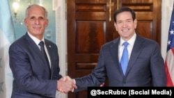 El secretario de Estado Marco Rubio recibe en el Departamento de Estado al presidente electo de Honduras Nasry "Tito" Asfura.