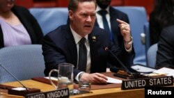 El embajador de Estados Unidos ante la ONU, Mike Waltz, interviene en una reunión del Consejo de Seguridad de las Naciones Unidas. REUTERS/Shannon Stapleton