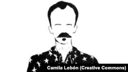 Imagen de José Martí creada por la artista independiente de Camila Lobón.