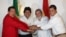 Hugo Chávez junto a sus homólogos de Bolivia, Evo Morales, de Brasil, Luis Inácio Lula daSilva, y de Ecuador Rafel Correa durante un encuentro en Brasil.