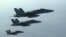 Aviones de combate F-18E Super Hornets de la Marina estadounidense. 