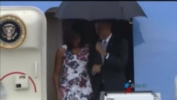 Recibimiento a Obama en el Aeropuerto José Martí