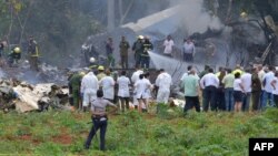 Avión de Cubana que cayó en La Habana.