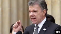 Juan Manuel Santos en la Casa de Nariño,viernes 17 de abril de 2015.