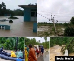 Inundaciones y otros daños por el huracán Oscar en San Antonio del Sur. (Facebook/Radio Guantánamo)