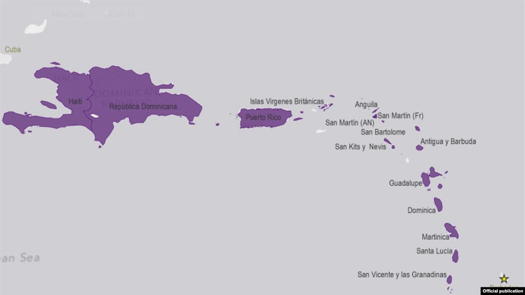 Una gráfica de la OPS sobre la expansión del chikungunya en el Caribe.