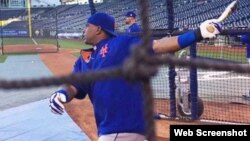 Yoenis Céspedes, el jardinero central de los Mets de Nueva York.