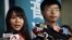 Agnes Chow y Joshua Wong, activistas pro democracia recientemente detenidos por la policía de Hong Kong.