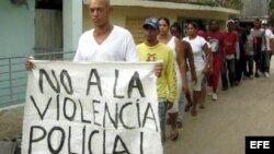 ARCHIVO. Una marcha opositora en Guantánamo.