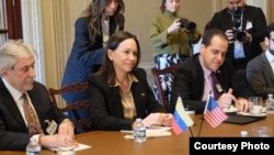 María Corina Machado en una reunión con congresistas de EEUU, en Washington D.C, el 20 de enero de 2026.