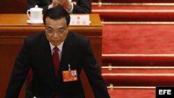Li Keqiang  durante la sesión de la Asamblea Nacional Popular (ANP, el Legislativo chino), en el Gran Palacio del Pueblo de Pekín (China). 