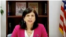 Mara Tekach, encargada de Negocios de la Embajada de los Estados en La Habana, en una captura de pantalla del video con su declaración. 