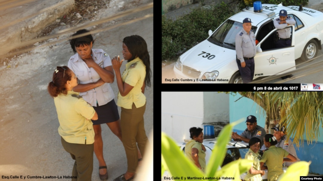 Militares que vigilan la sede de las Damas de Blanco en el barrio de Lawton, en La Habana. CORTESIA: Ángel Moya (Archivo).