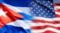 Banderas de Cuba y Estados Unidos