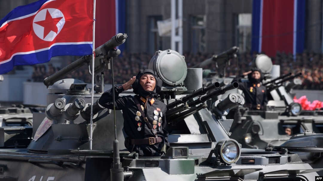 Desfile militar en Corea del Norte.