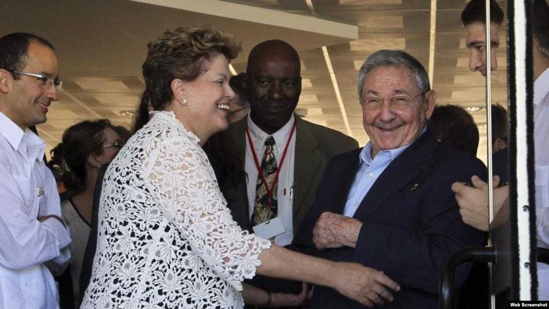 Dilma Rousseff, Raúl Castro y Marcelo Odebrecht durante inauguración del Mariel en enero de 2014 Foto: CubaDebate Ismael Francisco.