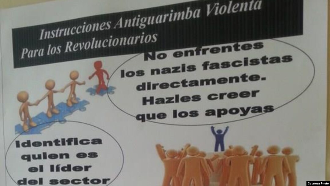 Afiche que muestra a miembros de los colectivos paramilitares cómo cazar a un líder de las protestas (Últimas Noticias)