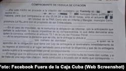 Régimen cita a la madre de Karel, miembro de Fuera de la Caja.