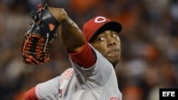 El lanzador Aroldis Chapman de los Rojos de Cincinnati. Foto de archivo.