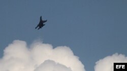 Avión de la fuerza aérea rusa en pruebas militares (Archivo).