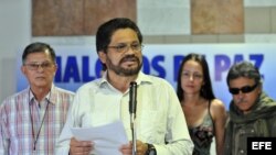 Miembros del equipo negociador de las FARC en diálogos de paz con el Gobierno de Colombia