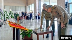 La última aparición pública de Raúl Castro el 23 de junio de 2026 para asistir al funeral del Comandante Ramiro Valdés. Estudios Revolución/Handout vía REUTERS.