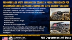El programa Recompensas por la Justicia ofrece de hasta $3 millones de dólares por información sobre Viv Ansanm.