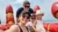 Marleidy y su esposo Raúl, con sus hijos Isla y Lucas, en Perú 