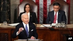 El presidente Joe Biden el 7 de marzo de 2024, en el Congreso de Estados Unidos. (AP Photo/Andrew Harnik).