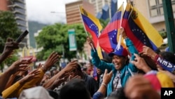 Una manifestación el Caracas en apoyo a Henrique Capriles, el 24 de junio de 2023. (AP Photo/Matias Delacroix).