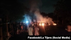 Protestas en el barrio de Barbosa, en el municipio habanero de Playa.
