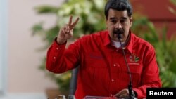 El gobernante venezolano, Nicolás Maduro, en el Foro de Sao Paulo, en Caracas. 