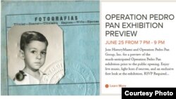 Exposición sobre historia de Operación Pedro Pan en museo de Miami. 