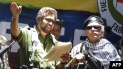 Iván Márquez y Jesús Santrich, exjefes de la guerrilla de las FARC en Colombia.