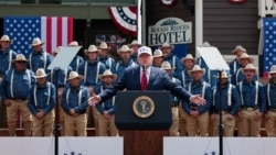 El presidente de EE. UU., Donald Trump, habla en el anfiteatro Burning Hills en Medora, Dakota del Norte, el 1 de julio de 2026.