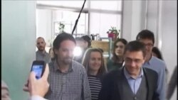 Multitudinaria rueda de prensa de “Podemos” en España