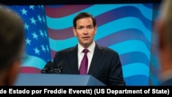 El secretario Marco Rubio y el primer ministro israelí, Benjamin Netanyahu, en conferencia de prensa en Jerusalén, Israel, el 15 de septiembre de 2025. 