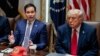 El secretario de Estado Marco Rubio junto al presidente Donald Trump en la Casa Blanca.