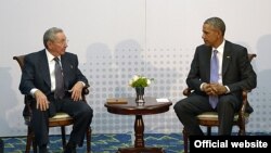 Encuentro de Raúl Castro y Barack Obama.