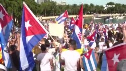 Info Martí | Manifestaciones en Miami en solidaridad con el llamado a las protestas opositoras en Cuba.