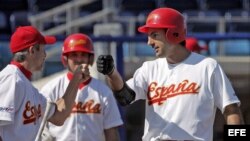 Foto de Archivo. La selección española de béisbol durante el Campeonato del Mundo de béisbol en Haarlem, Holanda, en el 2005 