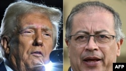 Combinación de fotos del presidente estadounidense Donald Trump y el mandatario colombiano Gustavo Petro. (Mandel Ngan y Raúl Arboleda/AFP)