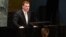 El ministro de exteriores de Canadá, John Baird, ante la Asamblea General de Naciones Unidas en Nueva York (EEUU).