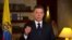 Juan Manuel Santos, durante una alocución tras el fallecimiento del escritor colombiano Gabriel García Márquez. 