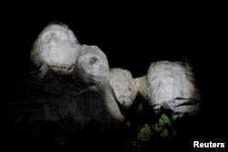 A celebration for the 250th anniversary of U.S. independence, at Mount Rushmore in Keystone, South Dakota