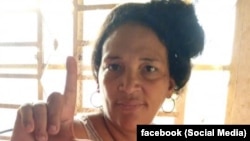 Yanet Pérez Quevedo, en su hogar, durante su licencia extrapenal.