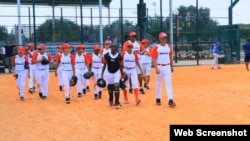 El equipo de pelota infantil "Los Habaneros".