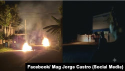 Protesta por los apagones en Santiago de Las Vegas, municipio Boyeros, La Habana