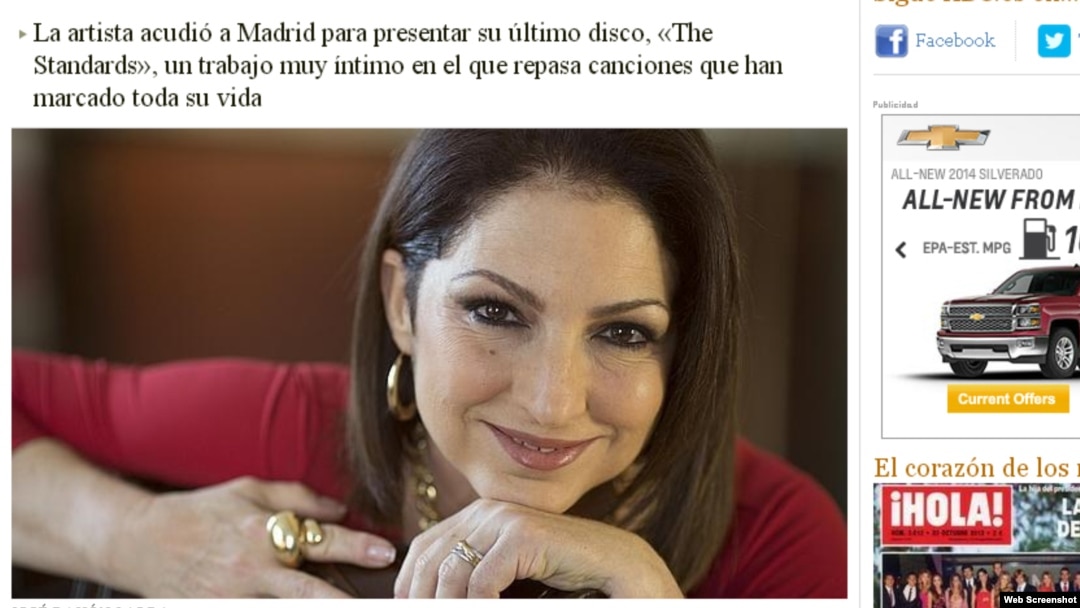 El diario español ABC fue uno de los que entrevistó a Gloria Estefan.