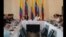 Cancilleres de Venezuela y Colombia reunidos en Cartagena.